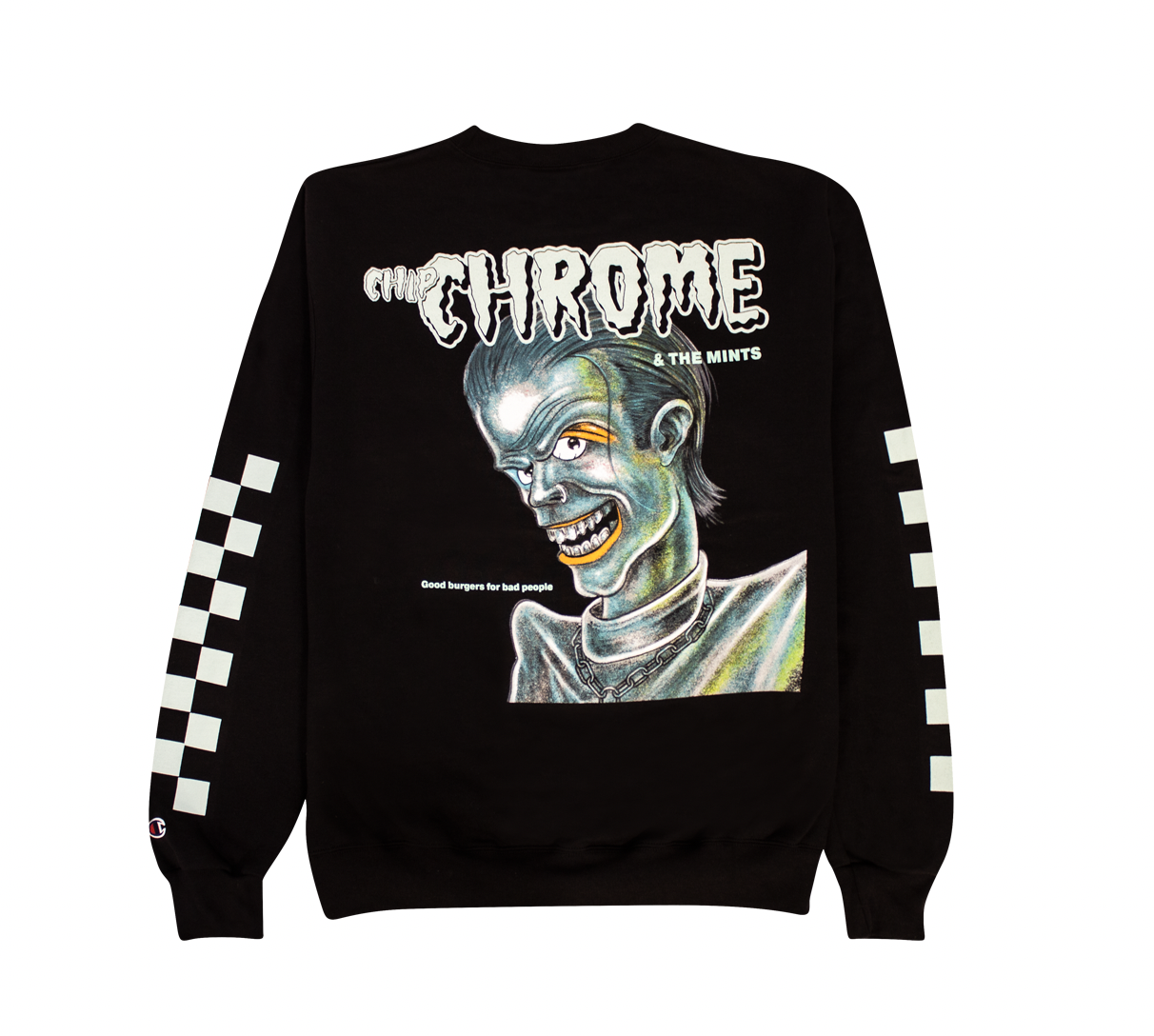 Chip Chrome Crewneck 👽 (limited final stock) — Monty's Good Burger
